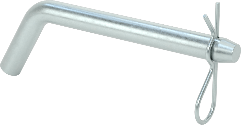 Çinko Kaplı Karbon Çelik Eğri Başlı Çatal Pim, Çatal Pimli, 5/8" Çap, 5 inç Kullanılabilir Uzunluk