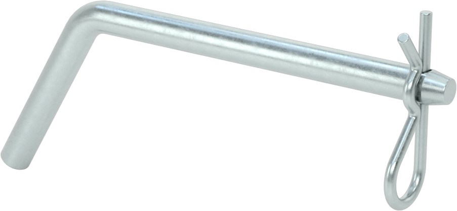 Çinko Kaplı Karbon Çelik Eğri Başlı Çatal Pim, Çatal Pimli, 3/8" Çap, 4" Kullanılabilir Uzunluk