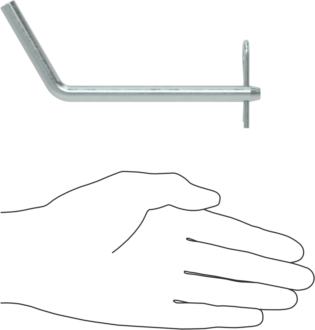 Çinko Kaplı Karbon Çelik Eğri Başlı Çatal Pim, Çatal Pimli, 3/8" Çap, 4" Kullanılabilir Uzunluk