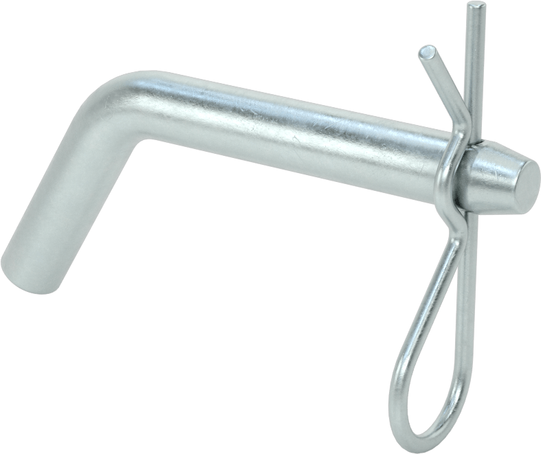 Çinko Kaplı Karbon Çelik Eğri Başlı Çatal Pim, Çatal Pimli, 1/2" Çap, 2-1/2" Kullanılabilir Uzunluk
