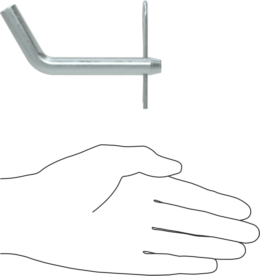 Çinko Kaplı Karbon Çelik Eğri Başlı Çatal Pim, Çatal Pimli, 1/2" Çap, 2-1/2" Kullanılabilir Uzunluk