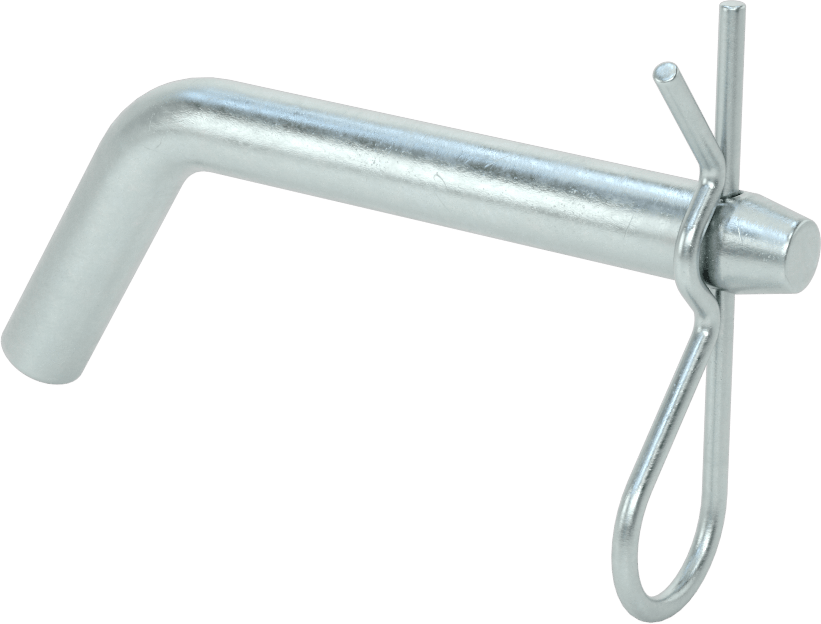 Çinko Kaplı Karbon Çelik Eğri Başlı Çatal Pim, Çatal Pimli, 1/2" Çap, 3" Kullanılabilir Uzunluk