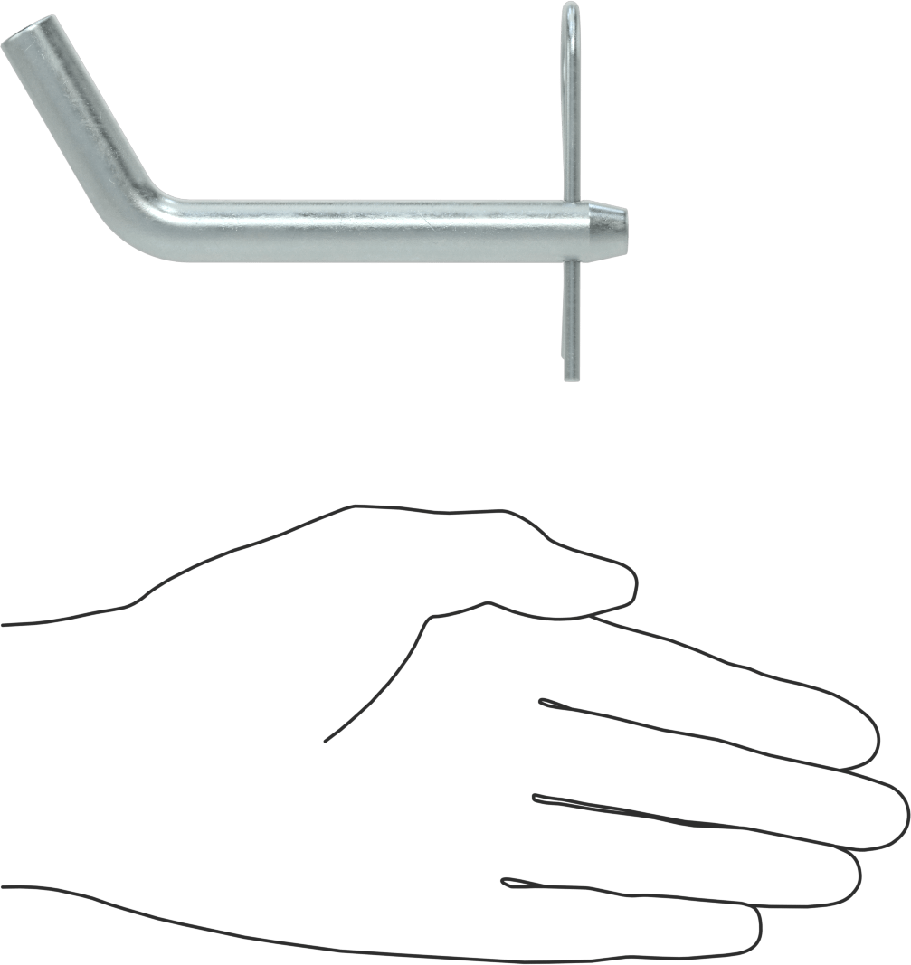 Çinko Kaplı Karbon Çelik Eğri Başlı Çatal Pim, Çatal Pimli, 1/2" Çap, 3" Kullanılabilir Uzunluk