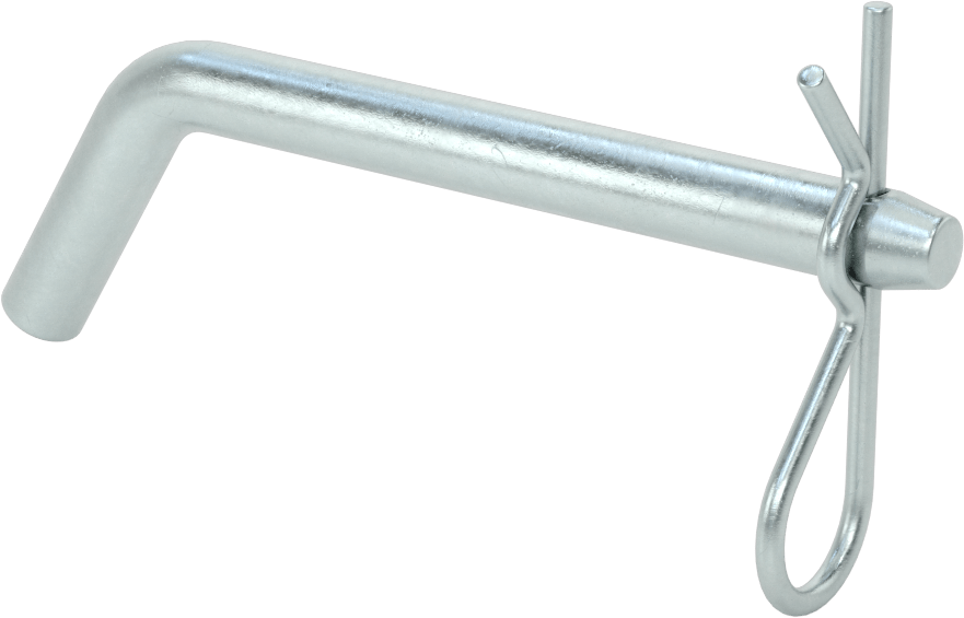 Çinko Kaplı Karbon Çelik Eğri Başlı Çatal Pim, Çatal Pimli, 1/2" Çap, 4" Kullanılabilir Uzunluk