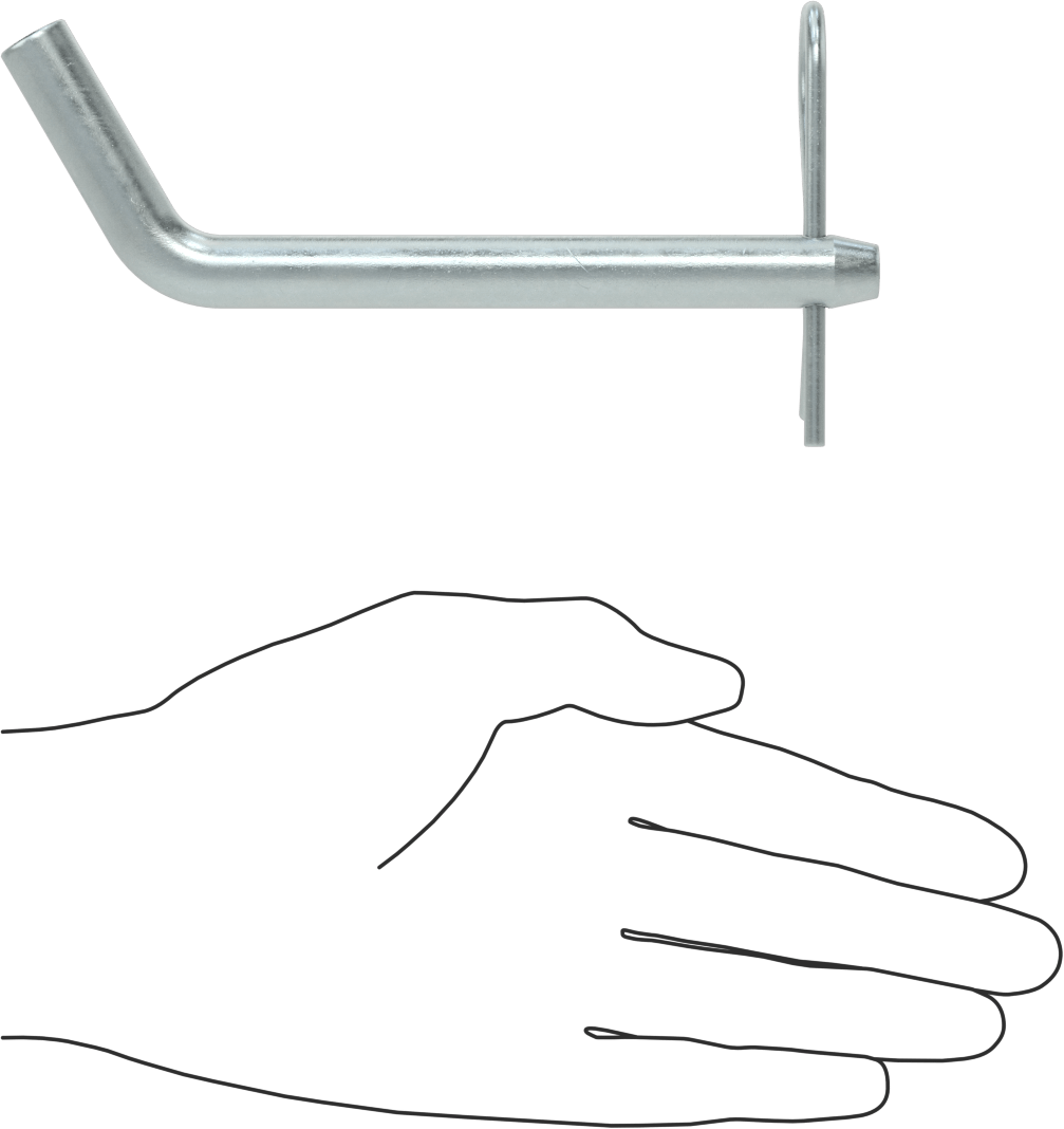 Çinko Kaplı Karbon Çelik Eğri Başlı Çatal Pim, Çatal Pimli, 1/2" Çap, 4" Kullanılabilir Uzunluk