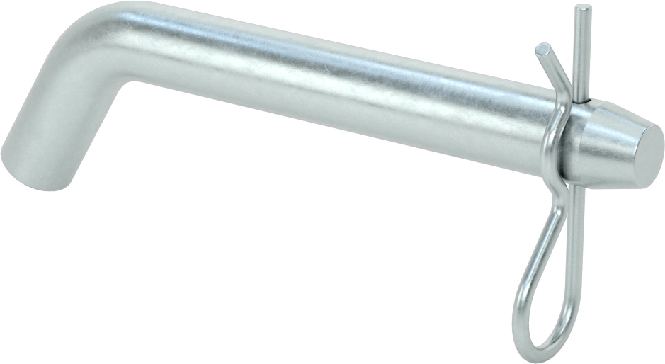 Çinko Kaplı Karbon Çelik Eğri Başlı Çatal Pim, Çatal Pimli, 3/4 inç Çap, 4-1/2" Kullanılabilir Uzunluk