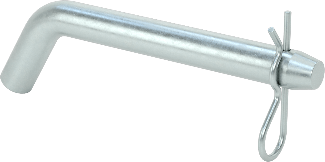 Çinko Kaplı Karbon Çelik Eğri Başlı Çatal Pim, Çatal Pimli, 1" Çap, 6-3/4" Kullanılabilir Uzunluk