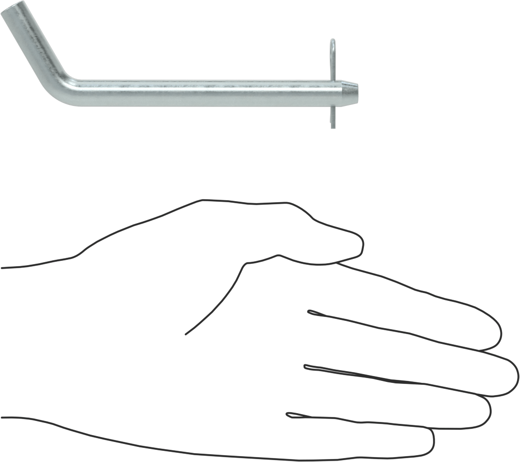 Çinko Kaplı Karbon Çelik Eğri Başlı Çatal Pim, Çatal Pimli, 3/8" Çap, 3-1/2" Kullanılabilir Uzunluk