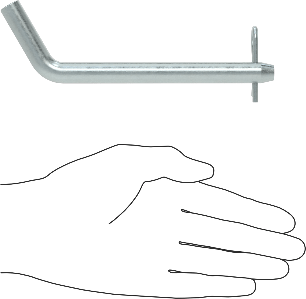 Çinko Kaplı Karbon Çelik Eğri Başlı Çatal Pim, Çatal Pimli, 1/2" Çap, 4-1/2" Kullanılabilir Uzunluk