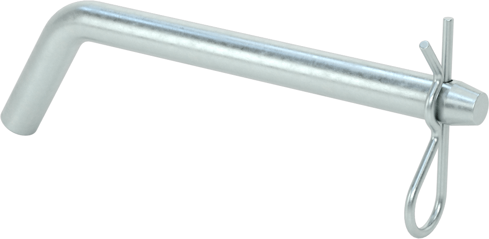 Çinko Kaplı Karbon Çelik Eğri Başlı Çatal Pim, Çatal Pimli, 5/8" Çap, 6" Kullanılabilir Uzunluk