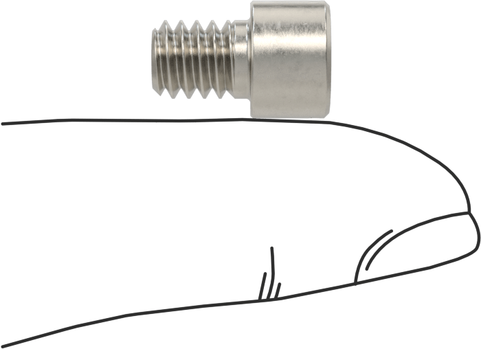 Paslanmaz Çelik Tel Kilitlenebilir Soket Başlı Vidalar, 1/4"-20 Diş Boyutu, 5/16" Uzunluk