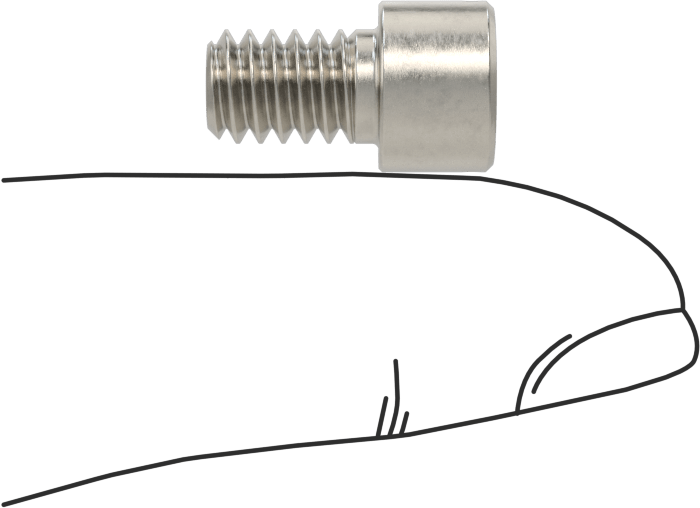 Paslanmaz Çelik Tel Kilitlenebilir Soket Başlı Vidalar, 1/4"-20 Diş Boyutu, 3/8" Uzunluk