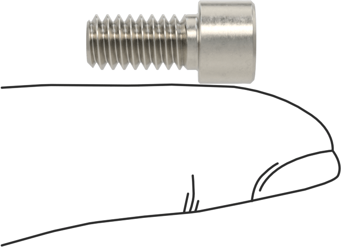 Paslanmaz Çelik Tel Kilitlenebilir Soket Başlı Vidalar, 1/4"-20 Diş Boyutu, 1/2" Uzunluk