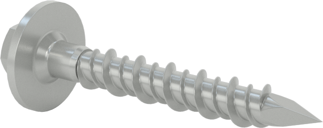 Duvar ve Beton için Diş Açan Vida, Gümüş Kaplı Çelik, Altıgen Pul Başlığı, 1/4" Boyut, 1-3/4" Uzunluk