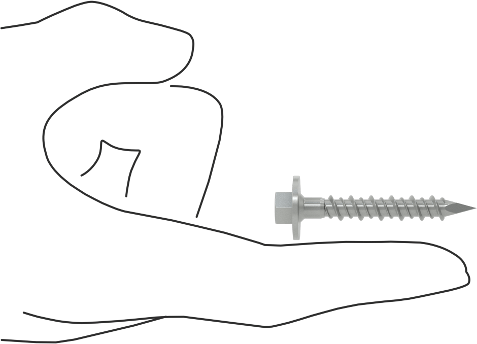 Duvar ve Beton için Diş Açan Vida, Gümüş Kaplı Çelik, Altıgen Pul Başlığı, 1/4" Boyut, 1-3/4" Uzunluk
