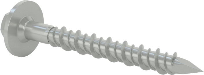 Duvar ve Beton için Diş Açan Vida, Gümüş Kaplı Çelik, Altıgen Pul Başlığı, 1/4" Boyut, 2-1/4" Uzunluk