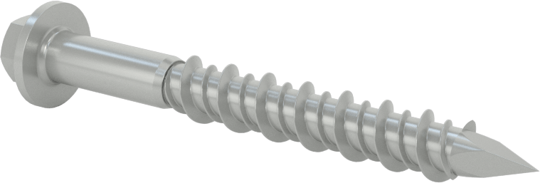 Duvar ve Beton için Diş Açan Vida, Gümüş Kaplı Çelik, Altıgen Pul Başlığı, 5/16" Boyut, 2-3/4" Uzunluk
