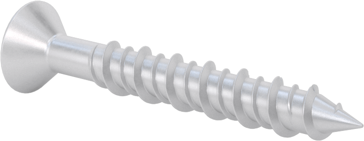 Duvar ve Beton için Diş Açan Vida, Gümüş Kaplı Çelik, Düz Başlık, 5/16" Boyut, 2-1/4" Uzunluk