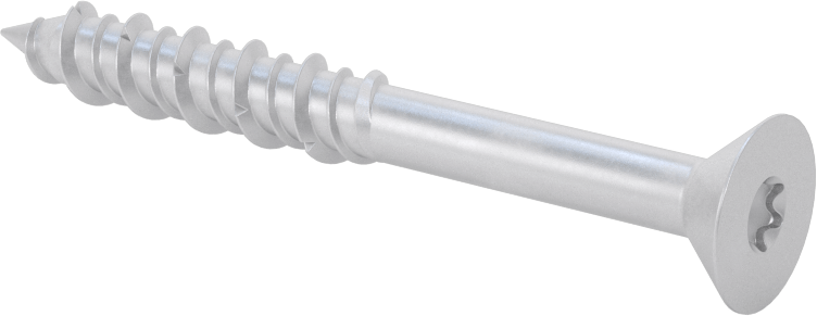 Duvar ve Beton için Diş Açan Vida, Gümüş Kaplı Çelik, Düz Başlık, 5/16" Boyut, 2-3/4" Uzunluk