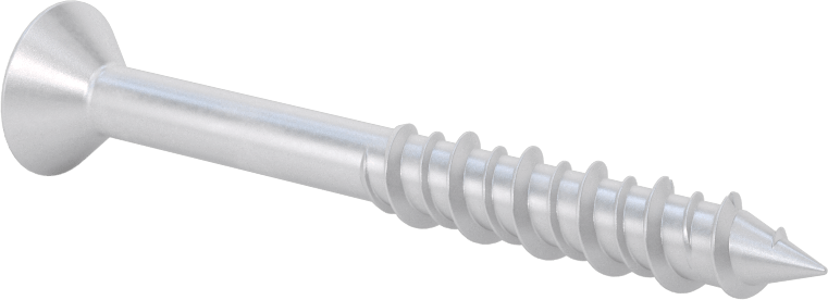 Duvar ve Beton için Diş Açan Vida, Gümüş Kaplı Çelik, Düz Başlık, 5/16" Boyut, 2-3/4" Uzunluk