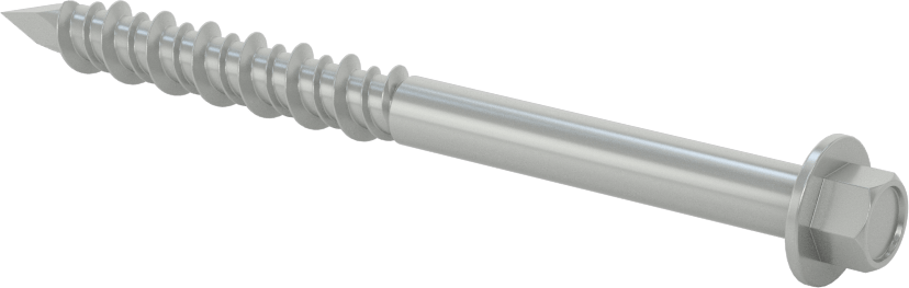 Duvar ve Beton için Diş Açan Vida, Altıgen Başlık, Gümüş Kaplı Çelik, 5/16" Vida Boyutu, 3-3/4" Uzunluk