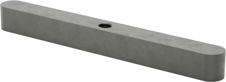 Dişli Yuvarlak Makine Anahtarı, 1018-1045 Karbon Çelik, 1/4" x 1/4", 2-1/2" Uzunluk