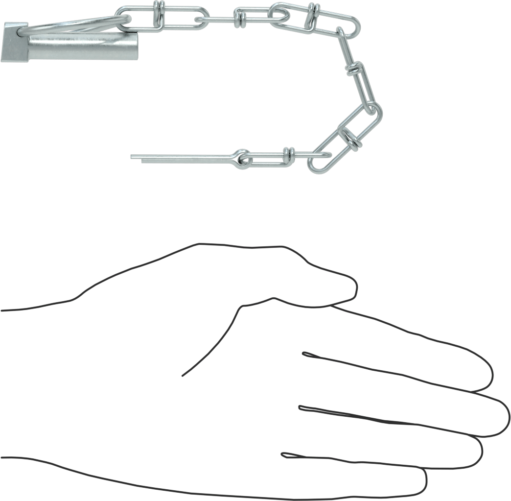 Linch Pin with Chain and Cotter Pin, 7/16" Diameter