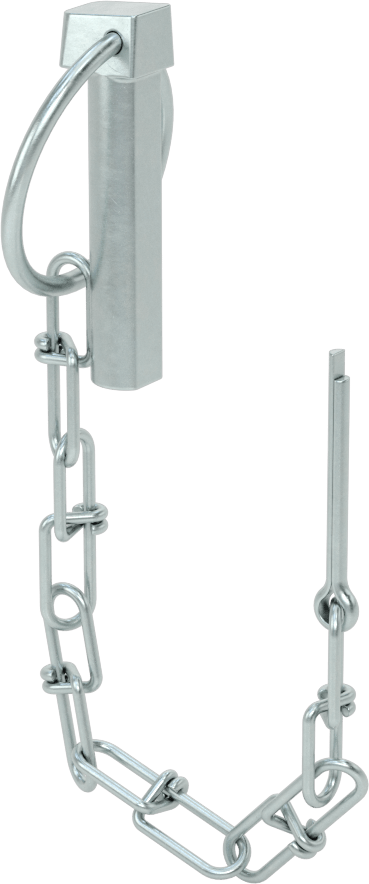 Linch Pin with Chain and Cotter Pin, 7/16" Diameter, 2" Long