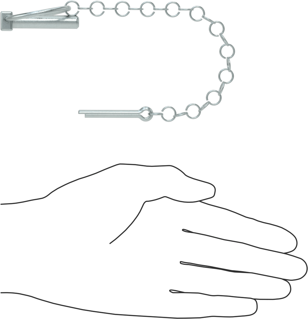 Linch Pin with Chain and Cotter Pin, 5/16" Diameter