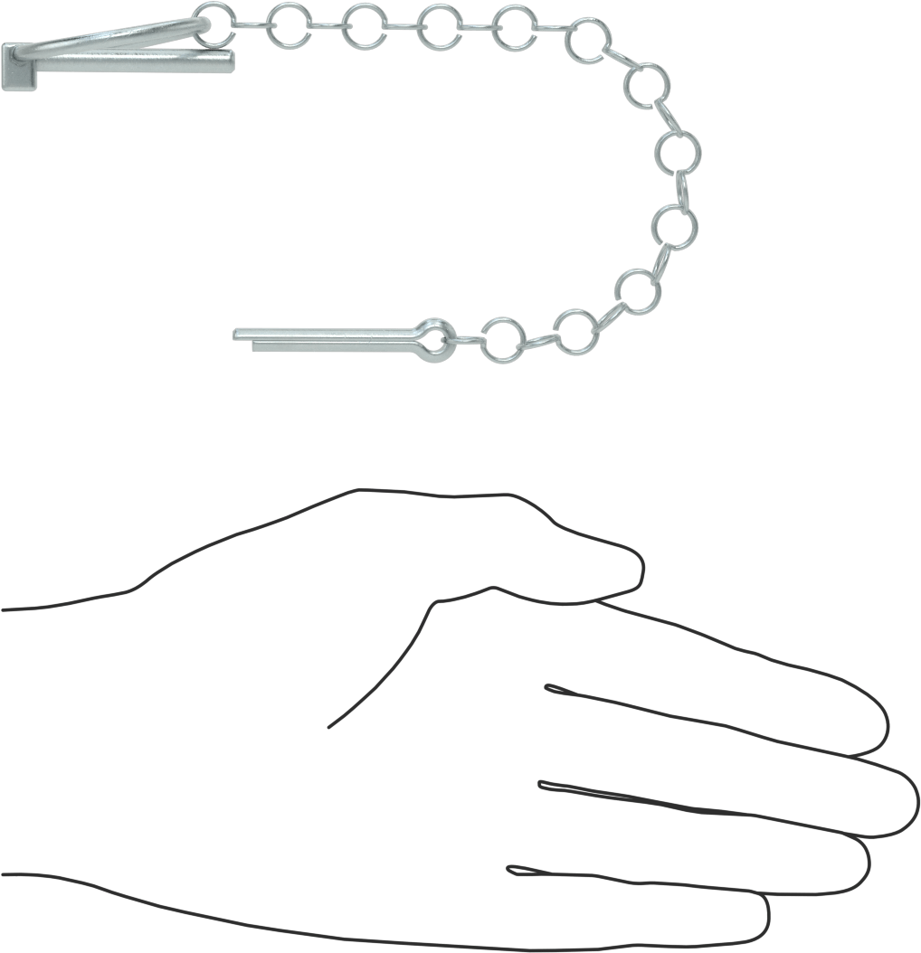 Linch Pin with Chain and Cotter Pin, 3/16" Diameter