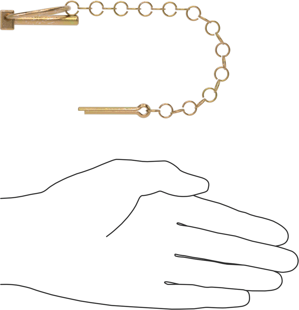 Linch Pin with Chain and Cotter Pin, 1/4" Diameter