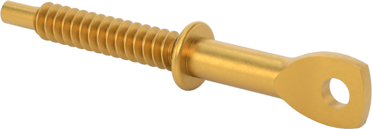 Delik Açma Vidalı Askılar, Sarı Kromat Kaplamalı Çinko, 1/4" Boyut, 2-3/4" Uzunluk