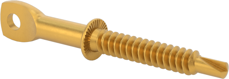 Delik Açma Vidalı Askılar, Sarı Kromat Kaplamalı Çinko, 1/4" Boyut, 2-3/4" Uzunluk