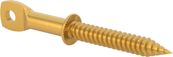 Delik Açma Vidalı Askılar, Sarı Kromat Kaplamalı Çinko, 7/16" Baş Genişliği, 1/4" Boyut, 2,75 inç Uzunluk