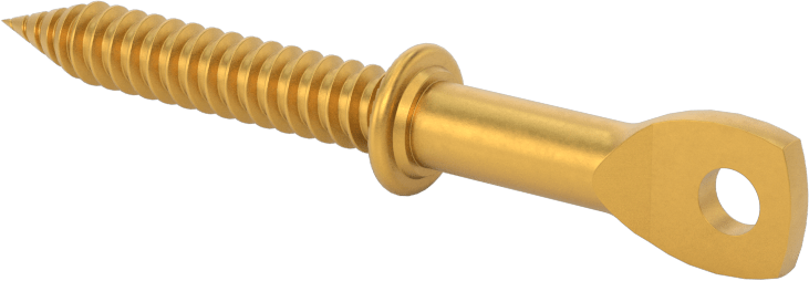 Delik Açma Vidalı Askılar, Sarı Kromat Kaplamalı Çinko, 7/16" Baş Genişliği, 1/4" Boyut, 2,75 inç Uzunluk