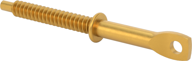 Delik Açma Vidalı Askılar, Sarı Kromat Kaplamalı Çinko, 3/8" Baş Genişliği, 1/4" Boyut, 3-1/4" Uzunluk