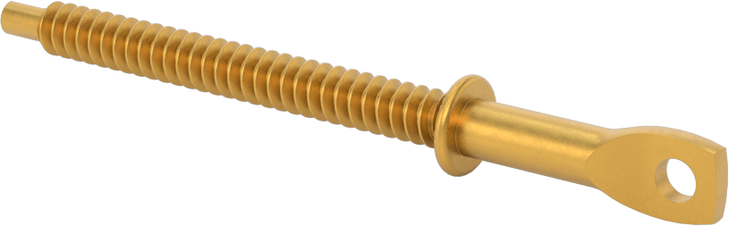 Delik Açma Vidalı Askılar, Sarı Kromat Kaplamalı Çinko, 3/8" Baş Genişliği, 1/4" Boyut, 3-3/4" Uzunluk