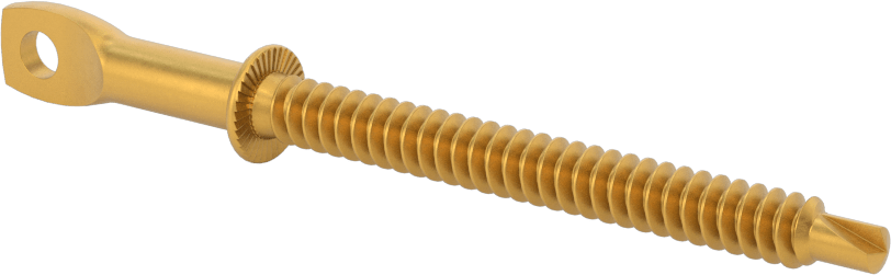 Delik Açma Vidalı Askılar, Sarı Kromat Kaplamalı Çinko, 3/8" Baş Genişliği, 1/4" Boyut, 3-3/4" Uzunluk