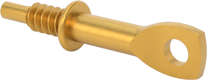 Delik Açma Vidalı Askılar, Sarı Kromat Kaplamalı Çinko, 7/16" Baş Genişliği, 1/4" Boyut, 2" Uzunluk