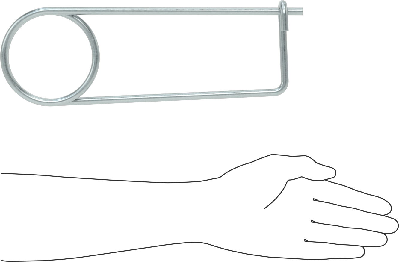 Uzun Ömürlü Tel Çıtçıtlı Çatal Pim, Galvanizli Karbon Çelik, 0,312" Tel Çapı, 12-1/2" Uzunluk