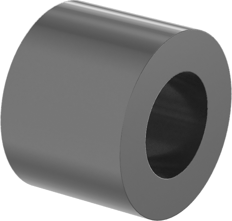 Naylon Dişsiz Ara Parçalar, 1/4" OD, 3/16" Uzunluk, Siyah