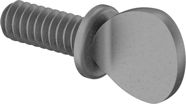 Çelik Flanşlı Kürek Başlı Parmak Vidaları, 10-24 Diş Boyutu, 1/2" Uzunluk