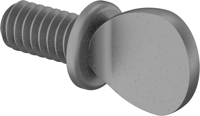 Çelik Flanşlı Kürek Başlı Parmak Vidaları, 1/4"-20 Diş Boyutu, 1/2" Uzunluk