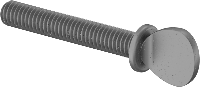 Çelik Flanşlı Kürek Başlı Parmak Vidaları, 5/16"-18 Diş Boyutu, 2" Uzunluk