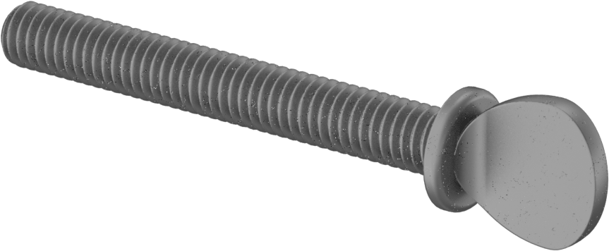 Çelik Flanşlı Kürek Başlı Parmak Vidaları, 5/16"-18 Diş Boyutu, 2-1/2" Uzunluk