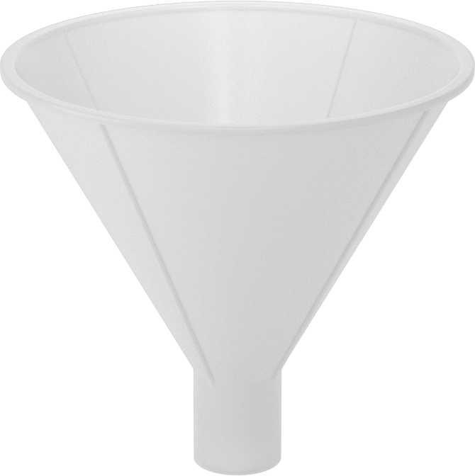 Plastik Huni, 8-1/2 FL oz Kapasite