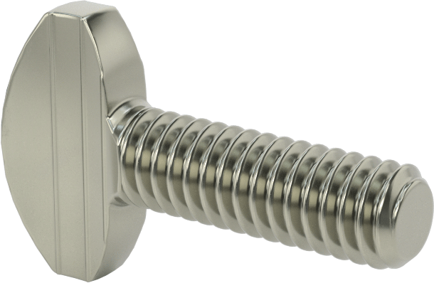 Çelik Kürek Başlı Parmak Vidaları, 8-32 Diş Boyutu, 1/2" Uzunluk