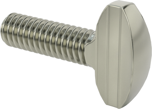 Çelik Kürek Başlı Parmak Vidaları, 8-32 Diş Boyutu, 1/2" Uzunluk