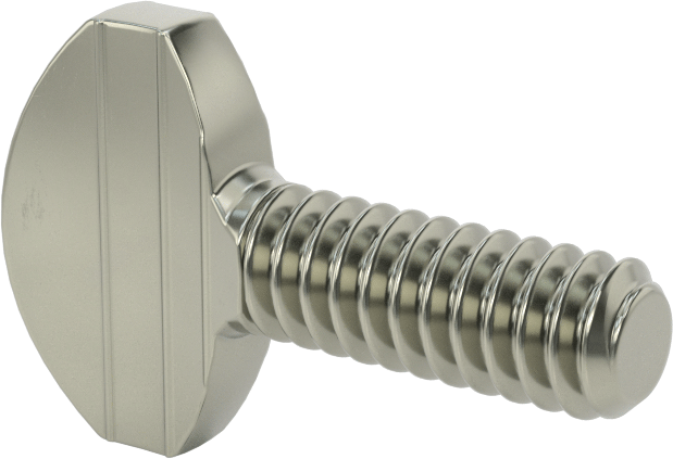 Çelik Kürek Başlı Parmak Vidaları, 10-24 Diş Boyutu, 1/2" Uzunluk