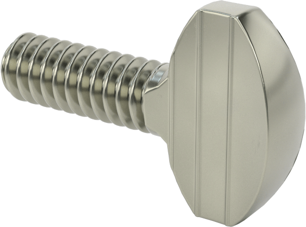 Çelik Kürek Başlı Parmak Vidaları, 10-24 Diş Boyutu, 1/2" Uzunluk
